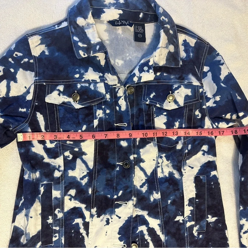 Life Style‎ Tie Dye Truckers Denim Jacket - Size Small